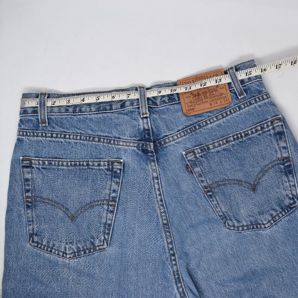 Levis 505 Denim Jeans Vintage 2000 Y2K Blue Medium Wash Cotton High Rise - Picture 14 of 16
